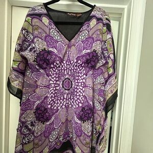 Purple and Black Women's Top